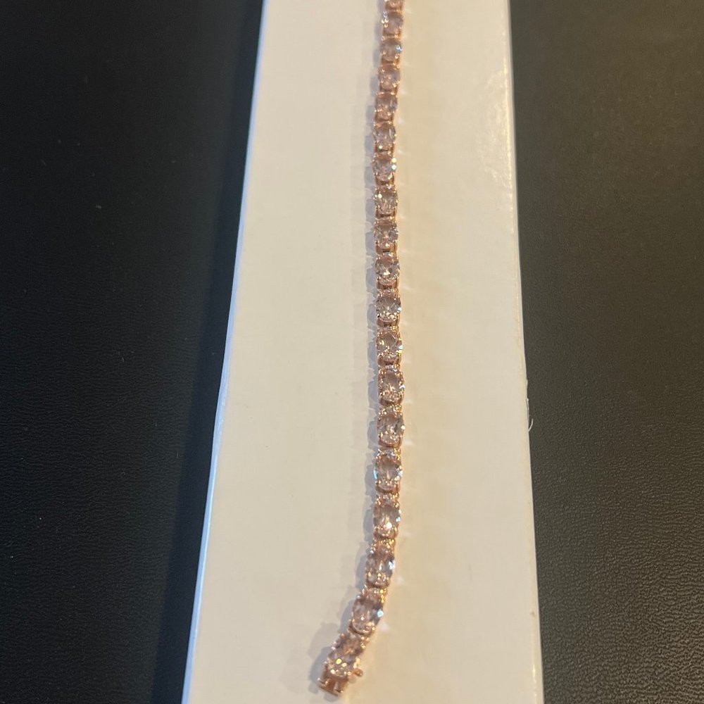 QVC Morganite 14K Rose Gold Tennis Bracelet